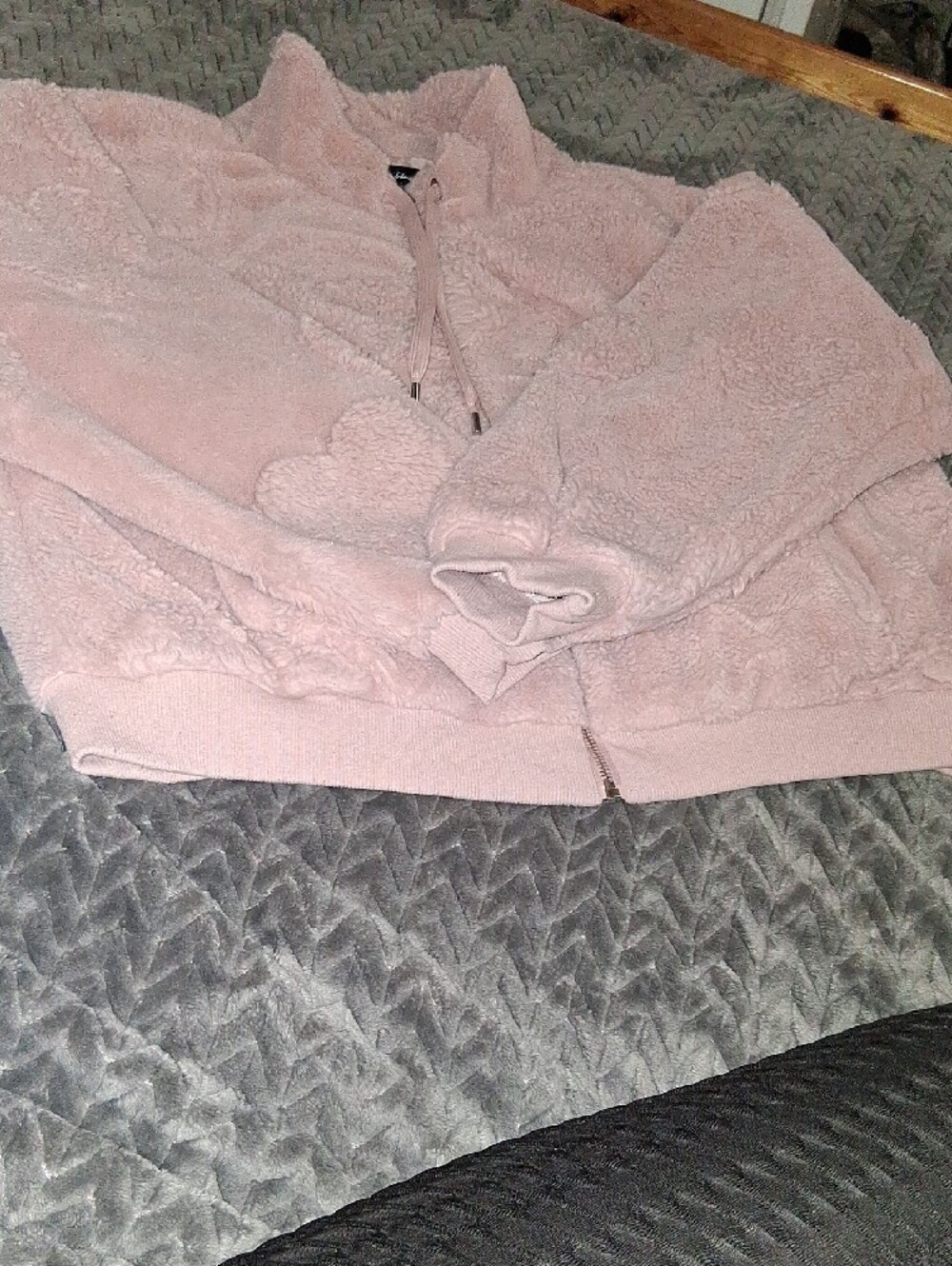 Cozy Light Pink Sherpa Zip-Up Jacket - Picture 2 of 3